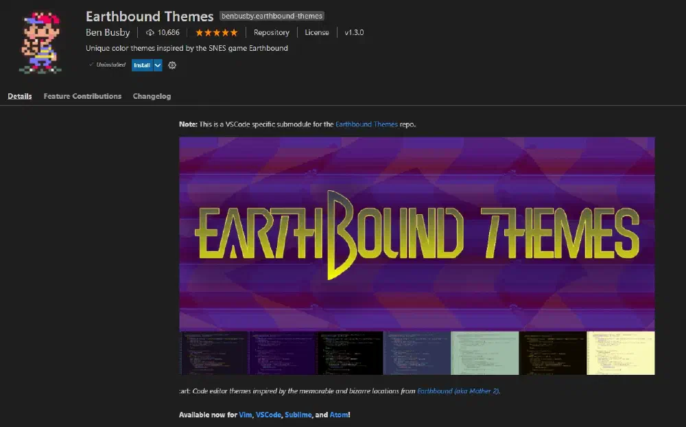 Visual Studio CodeでEarthbound Themesを試してみよう！