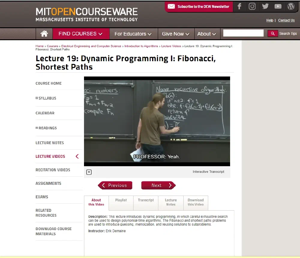 オンラインで学習可能なMIT OPEN COURSEWARE を使ってみた
