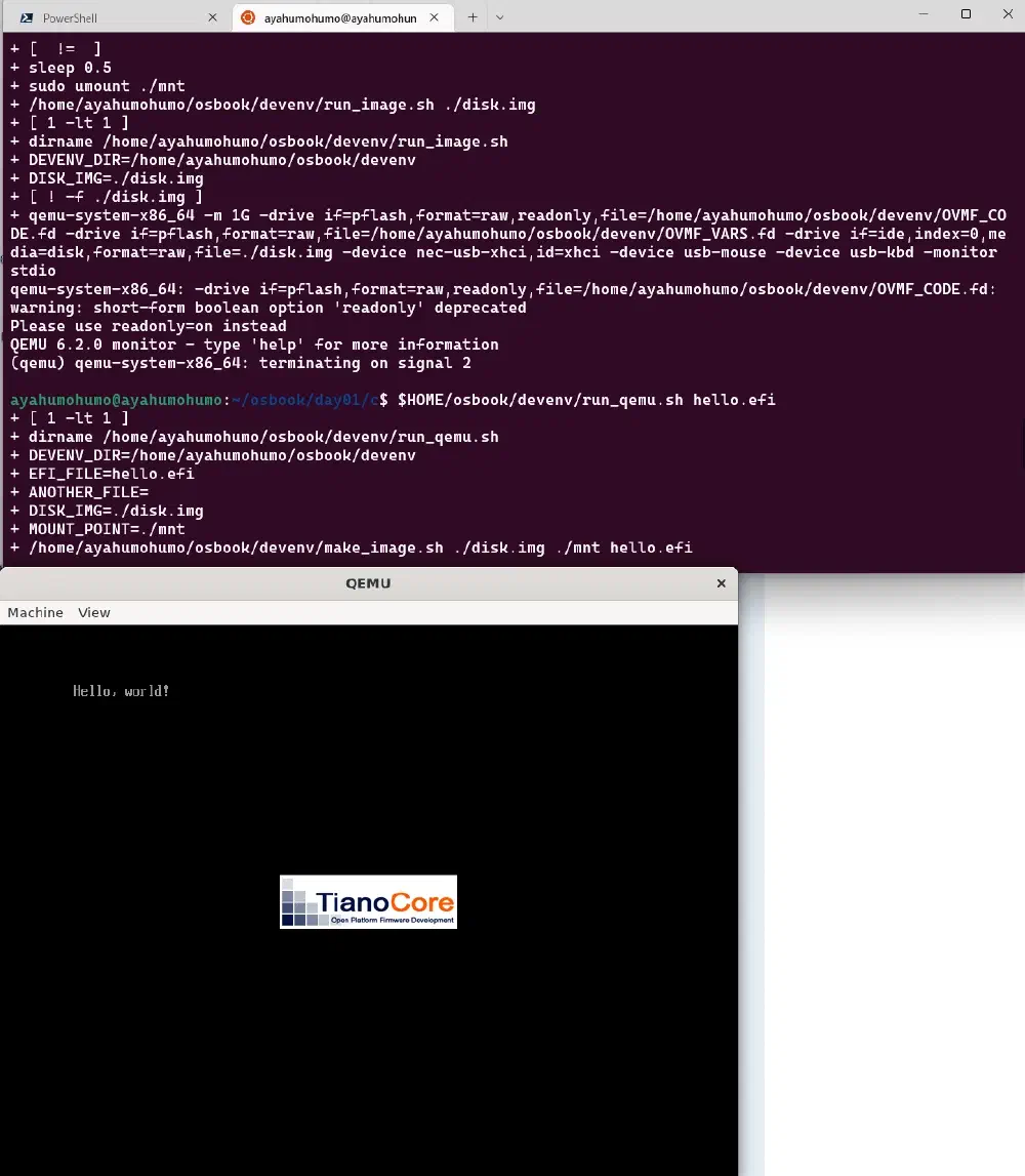 C言語でUEFIアプリを書いてQUEMで実行してみよう