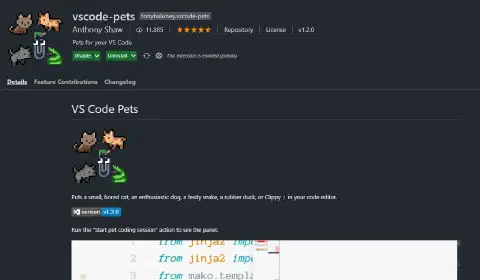 VSCode-Pets: VSCode上で可愛いマスコットを動かそう！